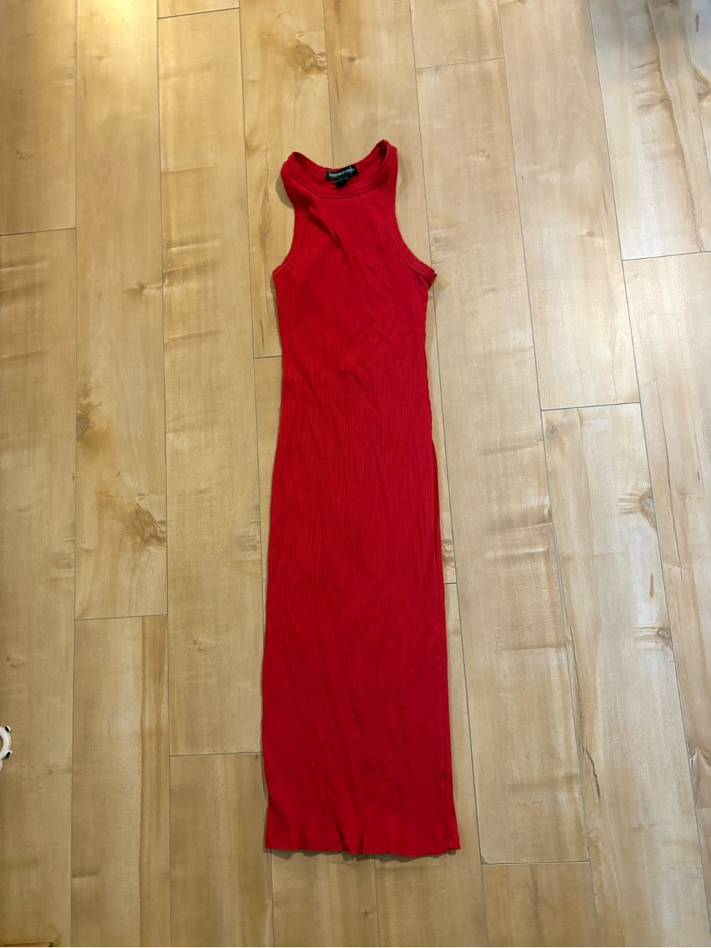 Streetwear Society Red Ribbed Sleeveless Maxi Dress